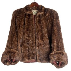 VINTAGE DAVE-EDWINS Women’s Brown Mink Genuine Fur Cape Heirloom Formal Winter